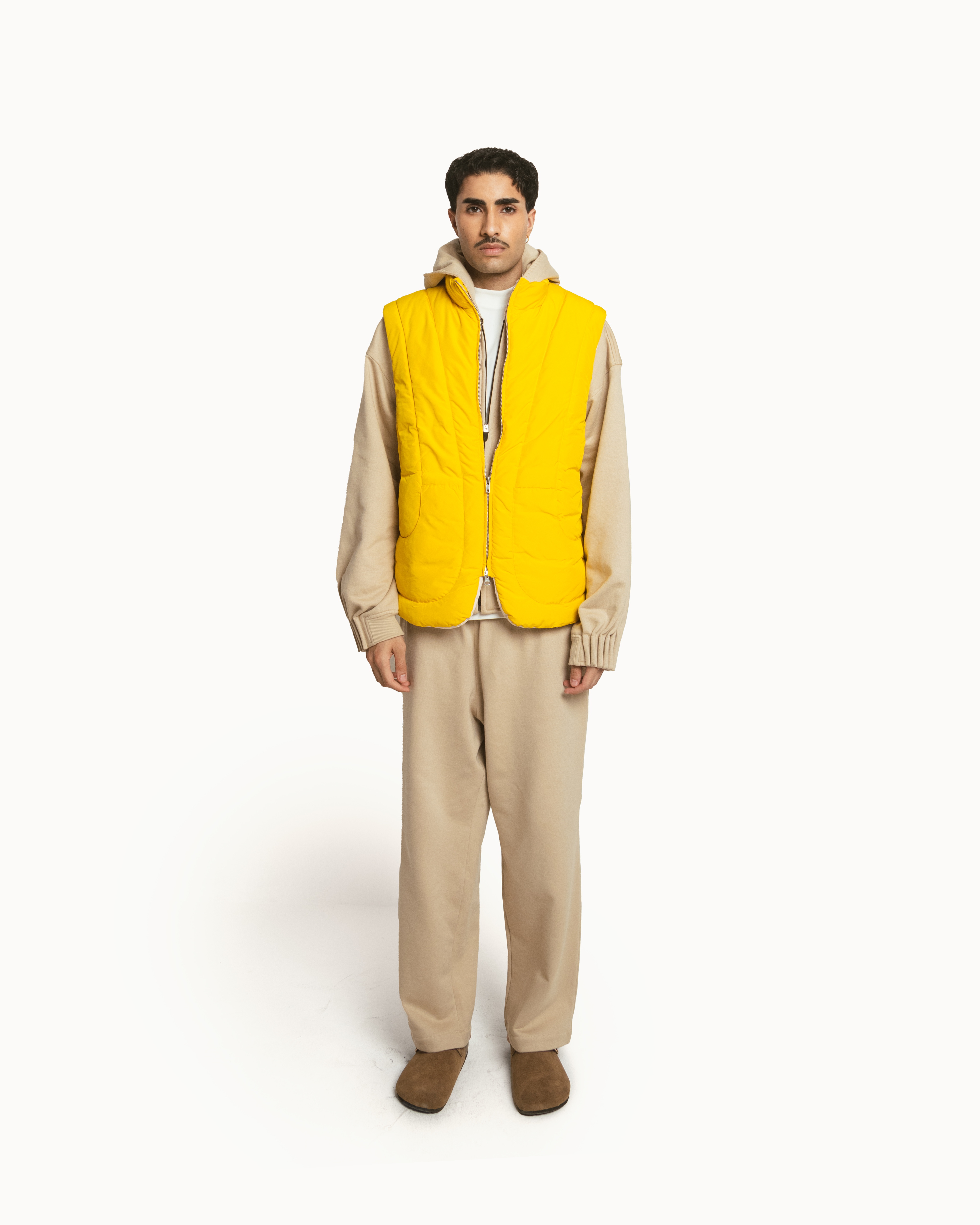 Puffer Jacket Sleeveless in Yellow