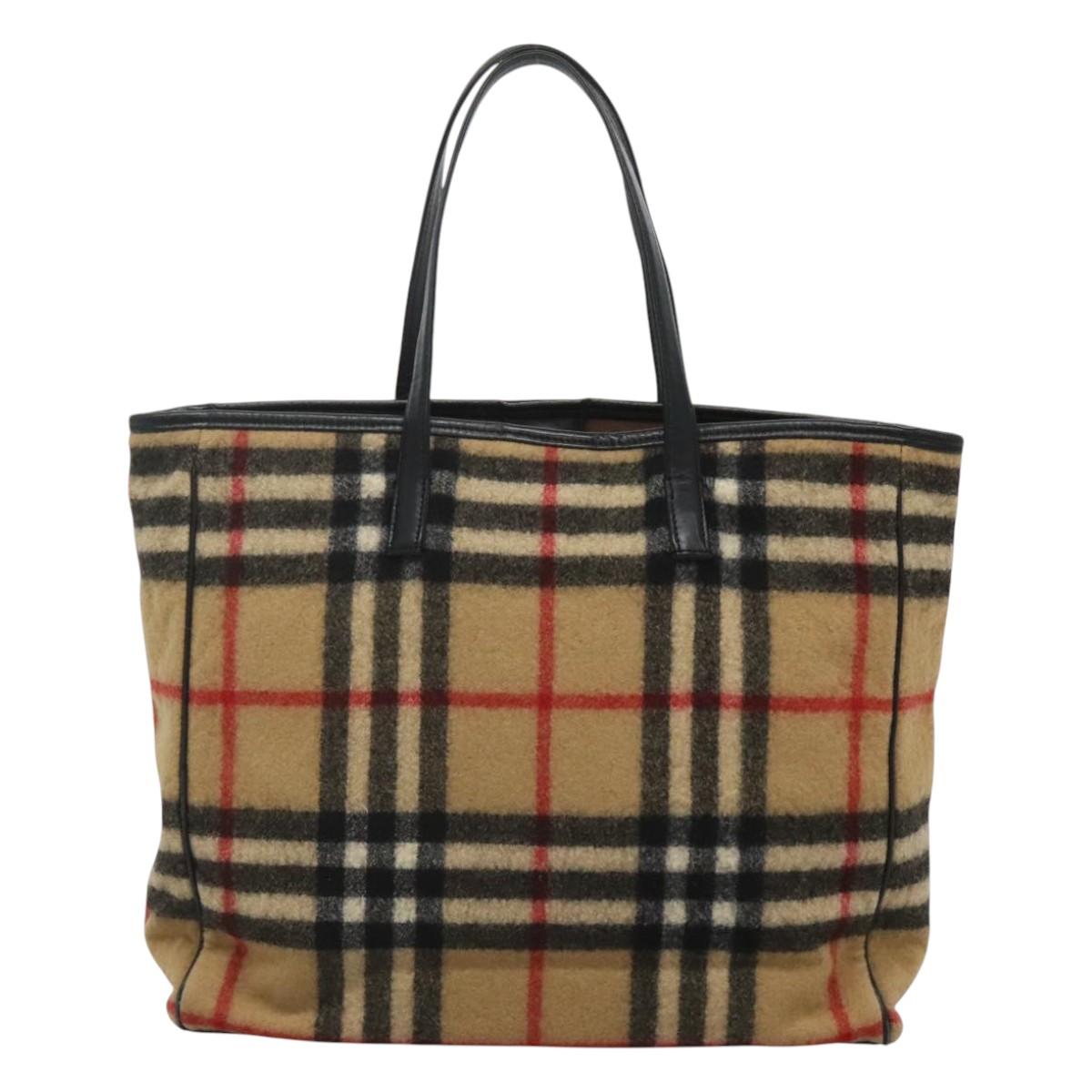 Burberry Nova Check Wool Tote Bag (Pre-Owned)