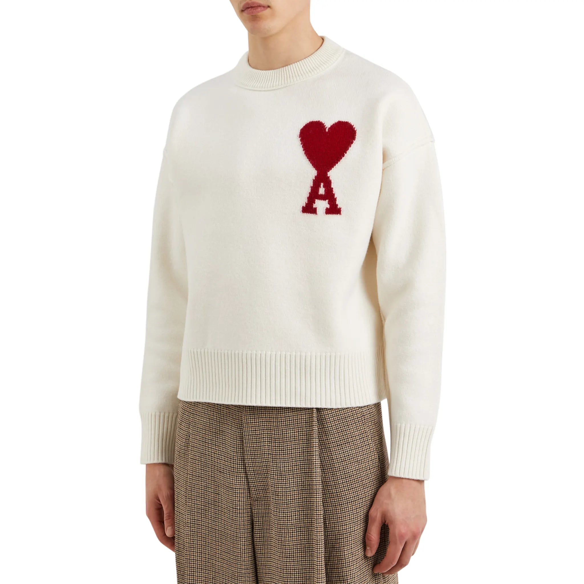 Ami Paris Ami De Coeur Tone On Tone Pale Pink Sweatshirt