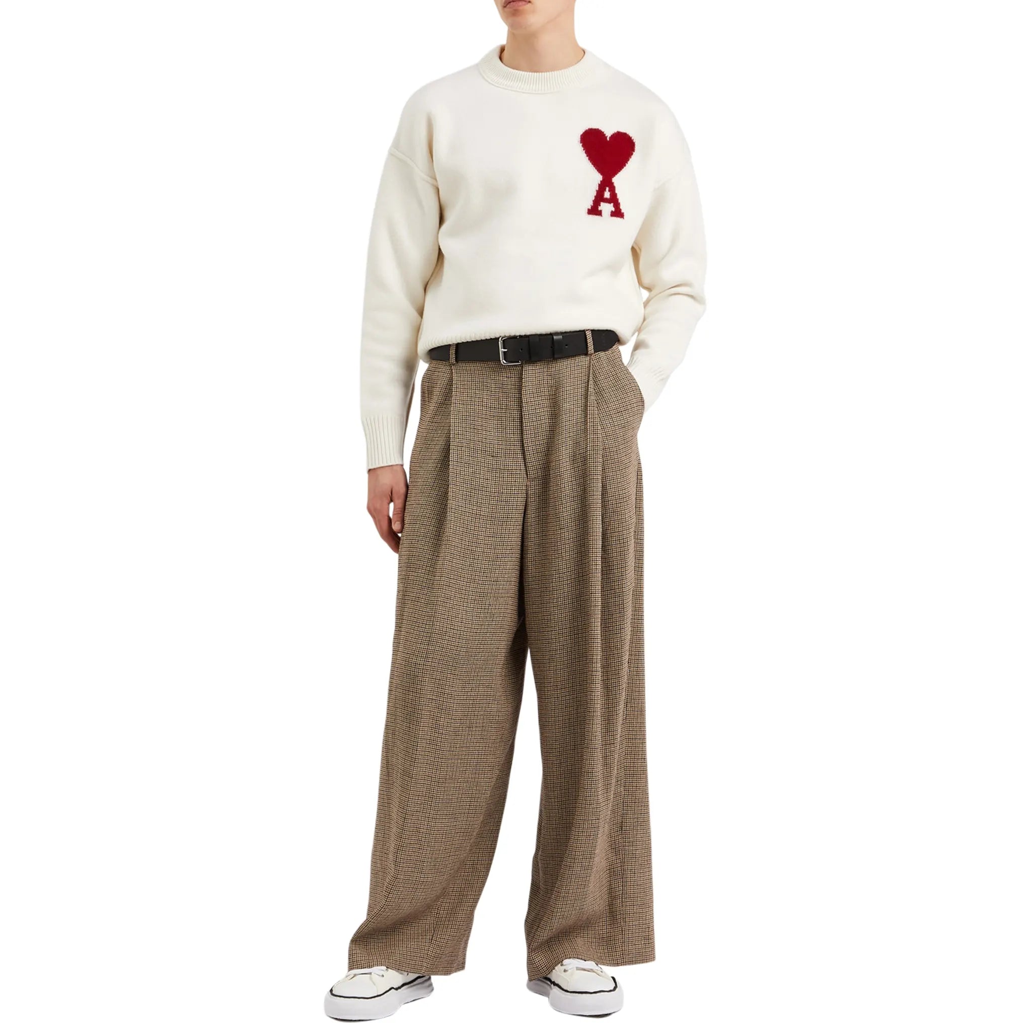 Ami Paris Ami De Coeur Tone On Tone Pale Pink Sweatshirt