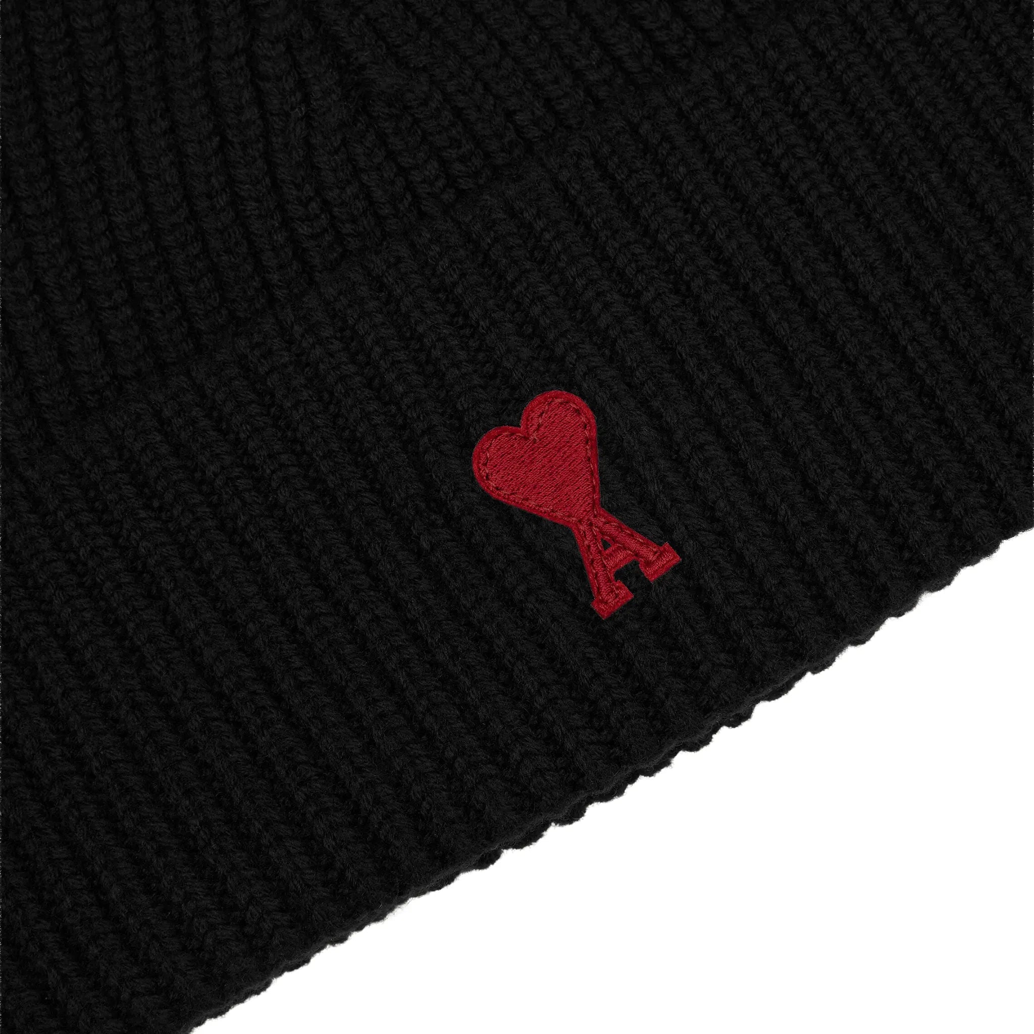 Ami Paris Ami de Coeur Black Red Beanie