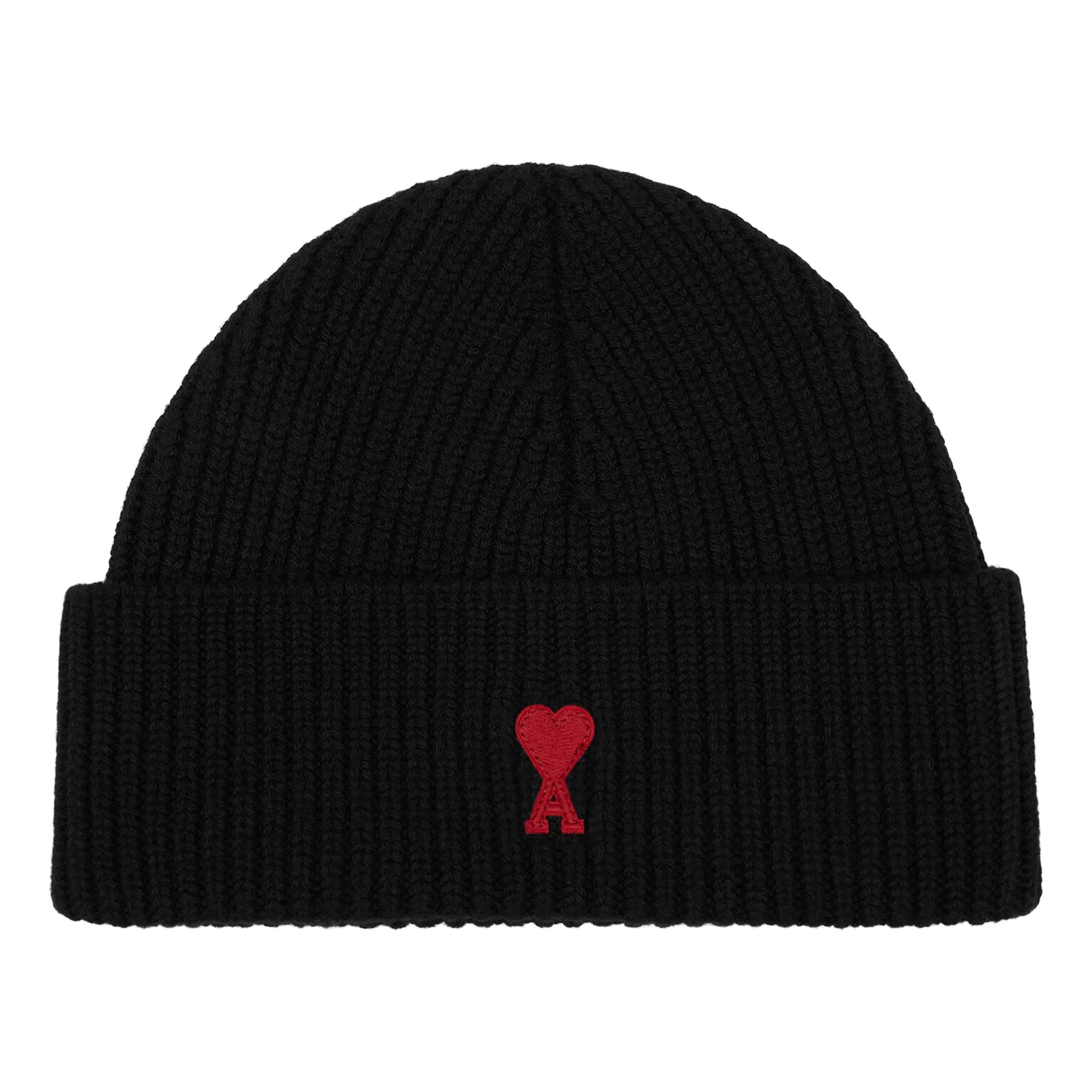 Ami Paris Ami de Coeur Black Red Beanie