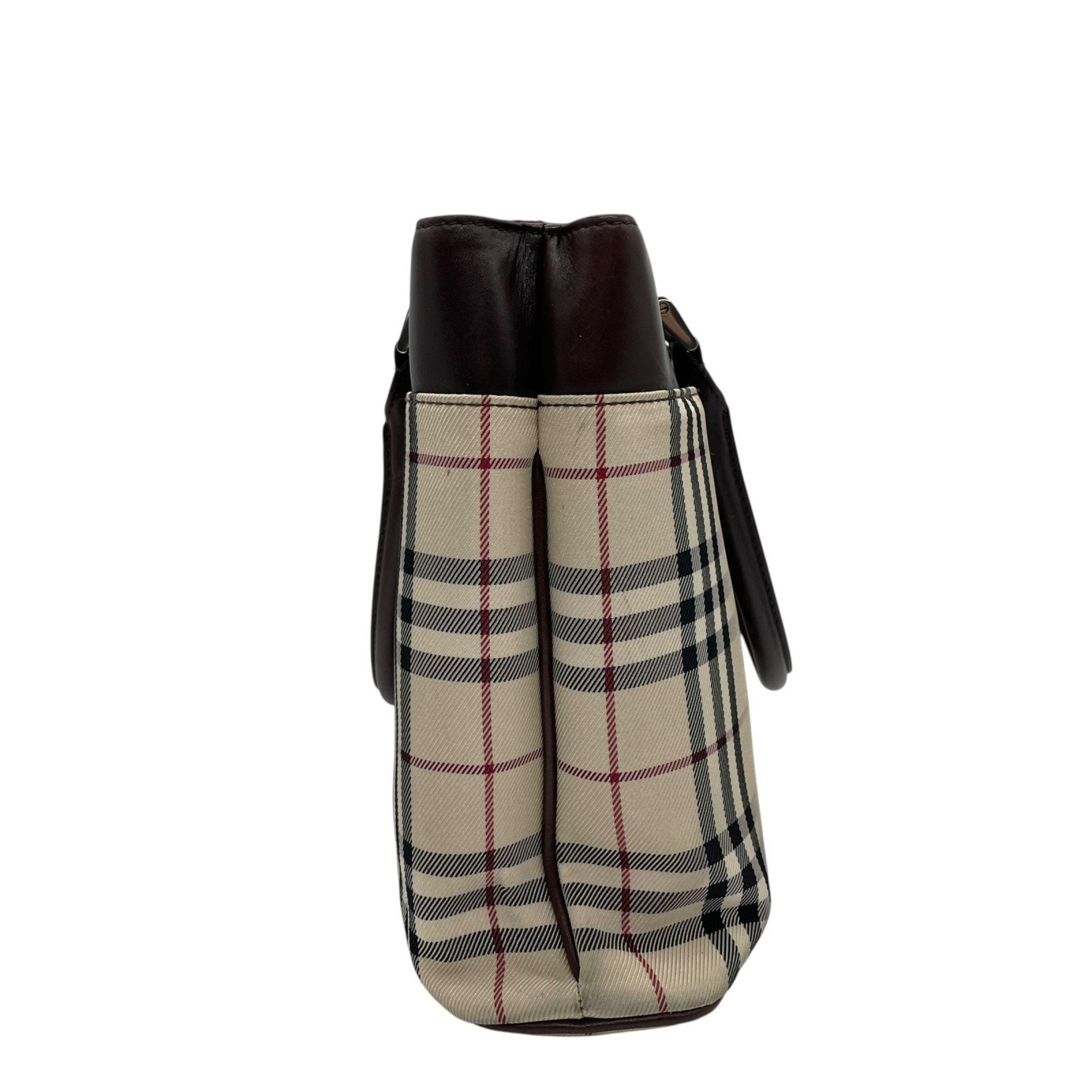 Burberry Canvas Leather Handbag Tote Bag (Pre-Owned)