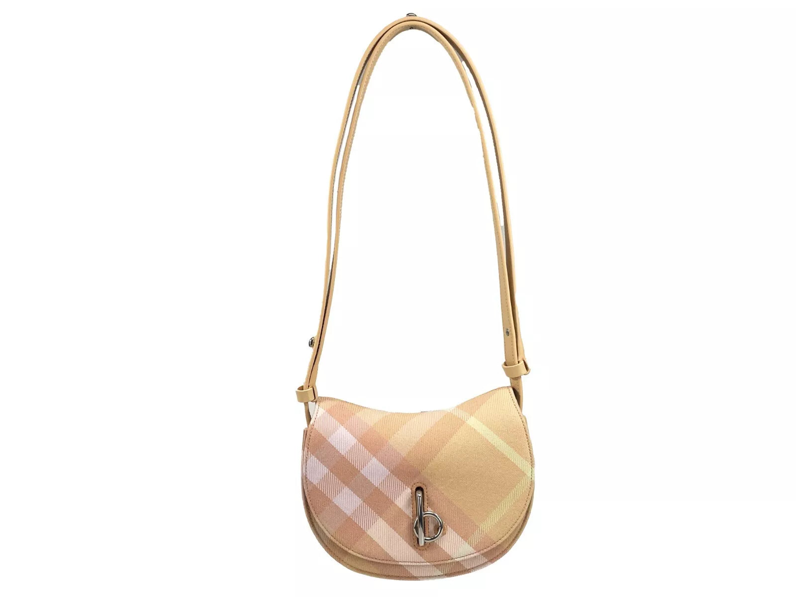 Burberry Mini Check Rocking Horse Crossbody Bag Purse Women's Peach