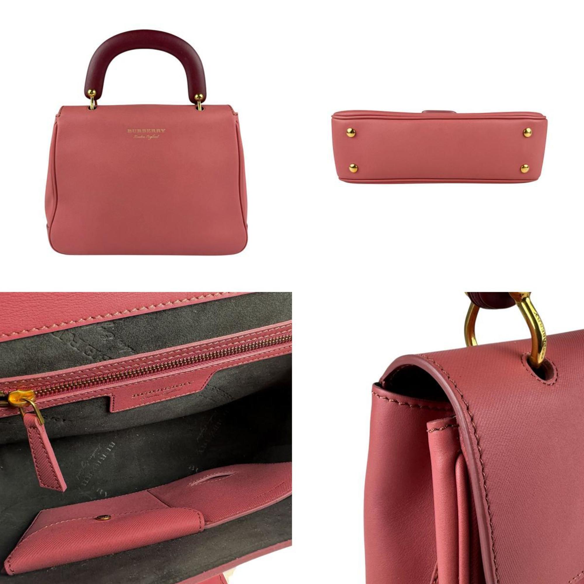 Burberry pink Leather Handbag Shoulder Bag (Pre-Owned)