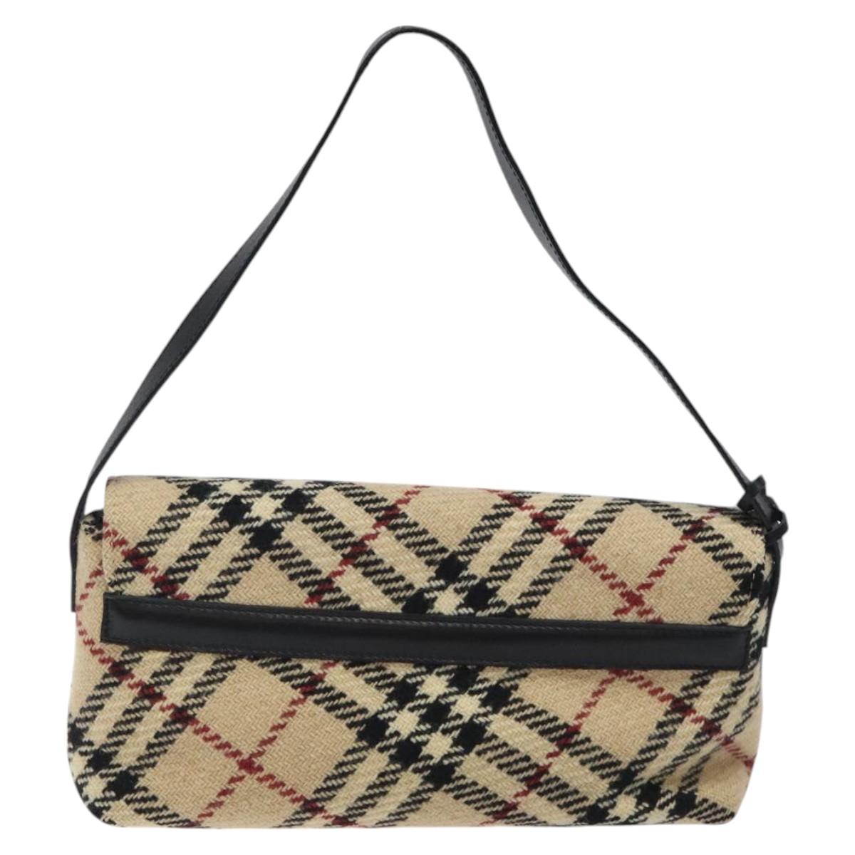 Burberry Nova Check Wool Shoulder Bag (Pre-Owned)