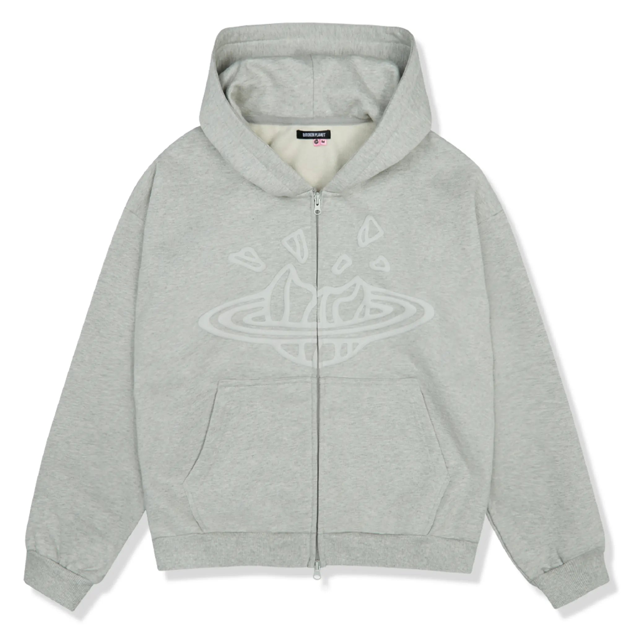 Broken Planet Ash Heather Grey Zip-Up Hoodie