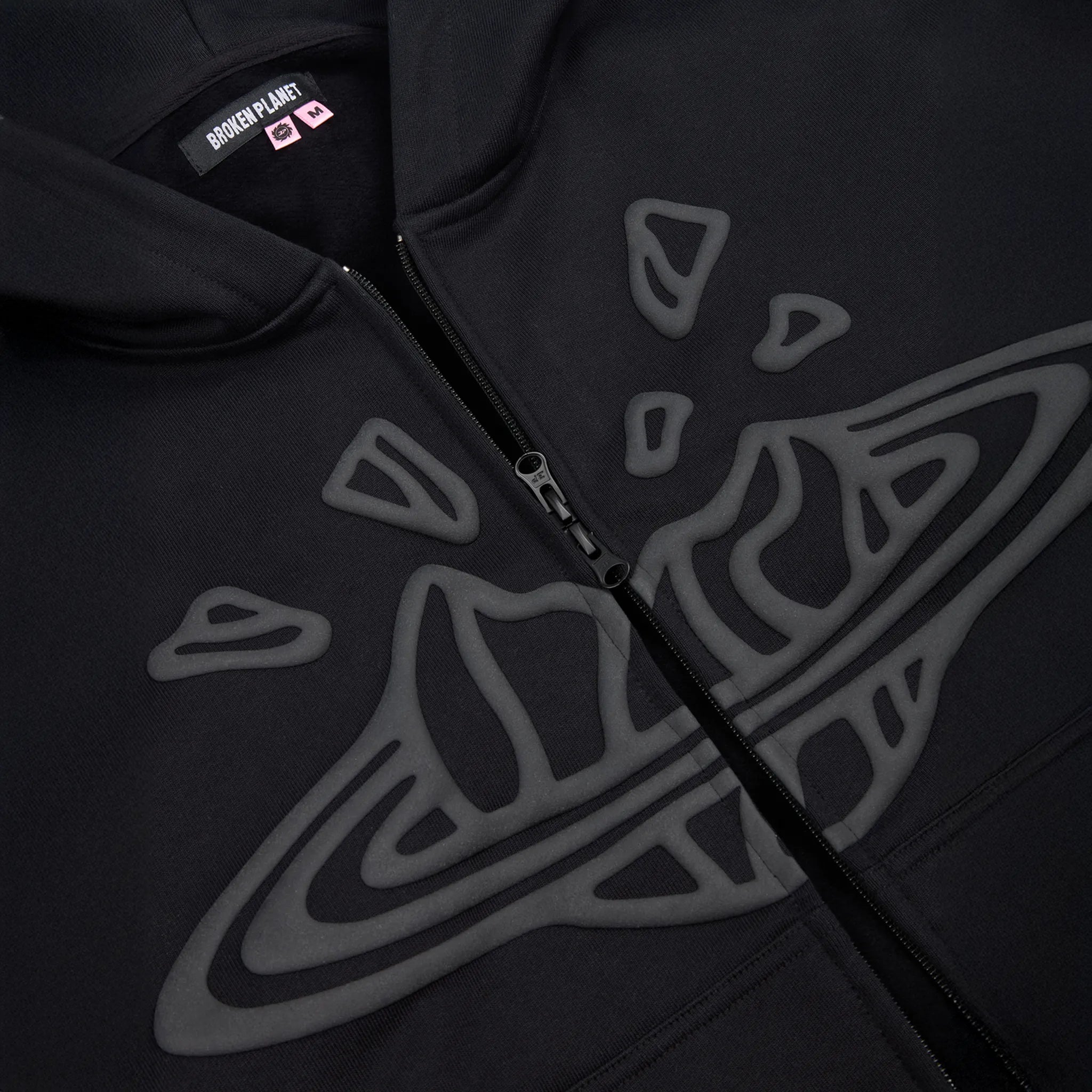 Broken Planet Midnight Black Zip-Up Hoodie