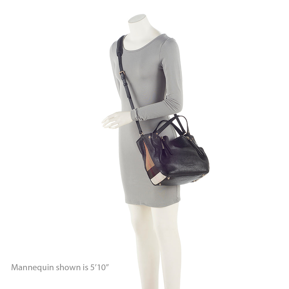 Burberry Calfskin House Check Maidstone Small Shoulder Bag
