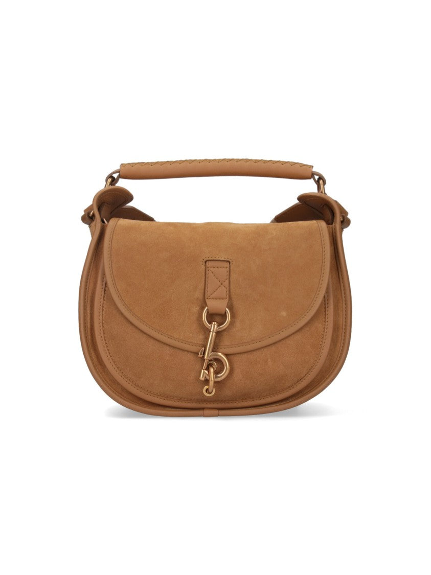 B Clip" Small Shoulder Bag Brown