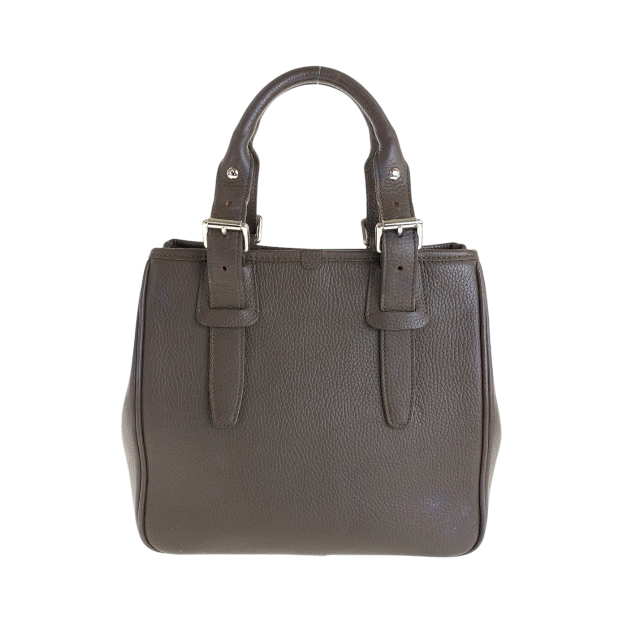Burberry Leather Handbag Tote Bag (Pre-Owned)
