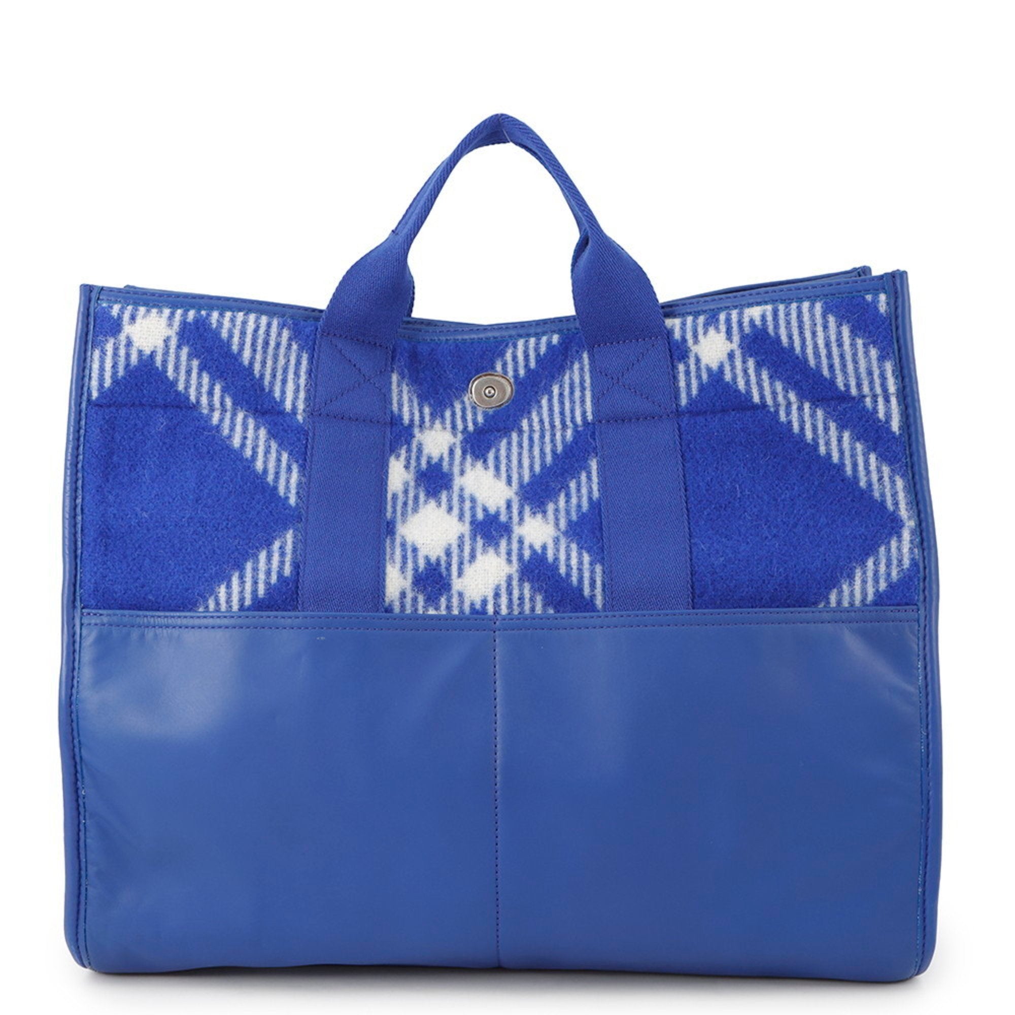 Burberry Wool Leather Tote Bag (Pre-Owned)
