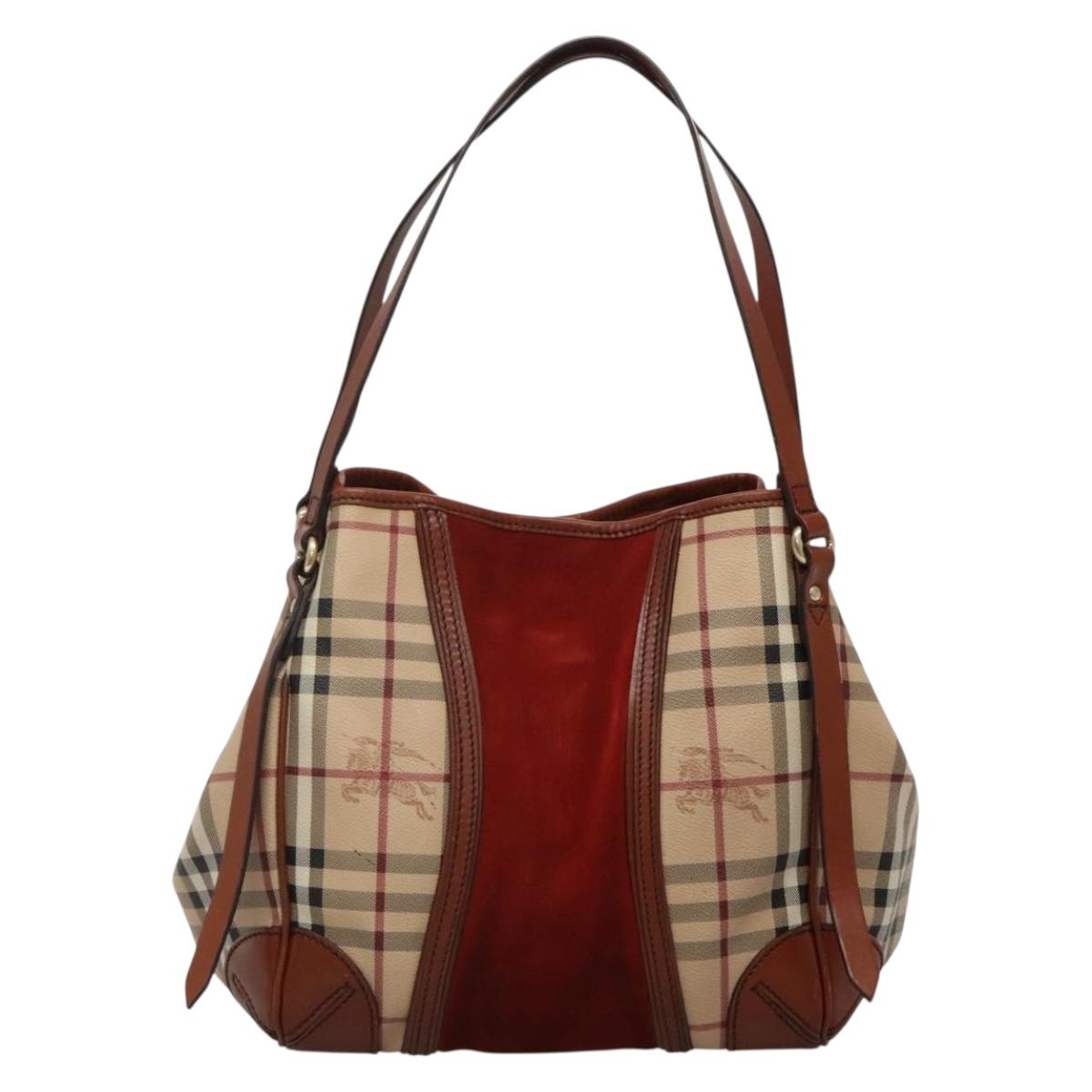 Burberry Nova Check Canvas, Leather Tote Bag (Pre-Owned)