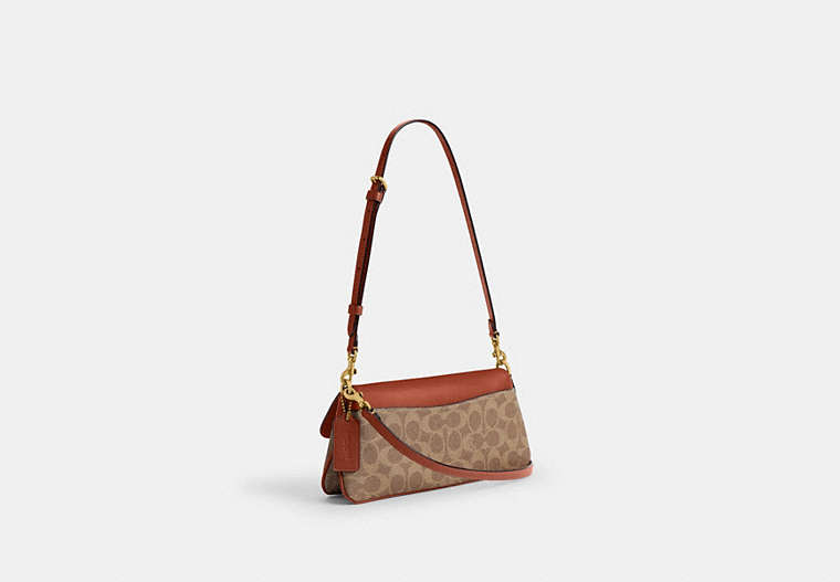 Jet Shoulder Bag In Signature Canvas - Brass/Tan Caramel