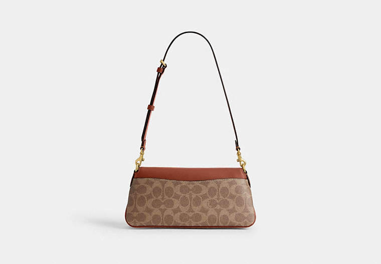 Jet Shoulder Bag In Signature Canvas - Brass/Tan Caramel