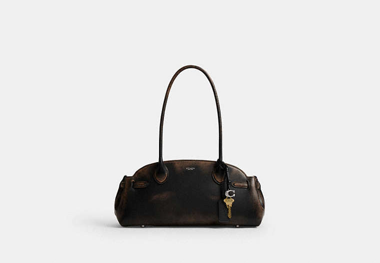 Empire Carryall Bag 34 In Loved Leather - Silver/Black Brown