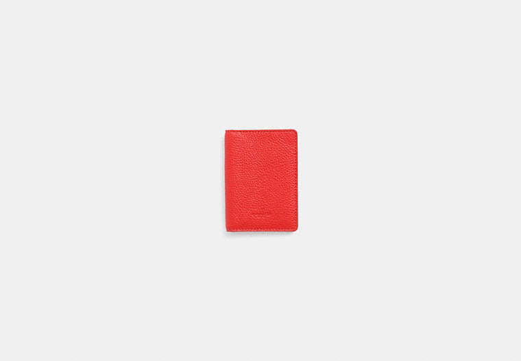 COACH®,Restored Card Wallet,Leather,Bi Fold,Card Case,Logo,Casual,Red,Front View
