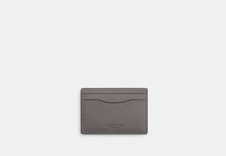 COACH®,Card Case With Money Clip,Gray,Front View