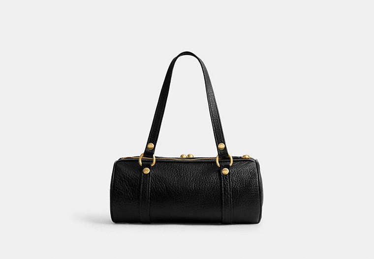 Kisslock Barrel Bag - Brass/Black