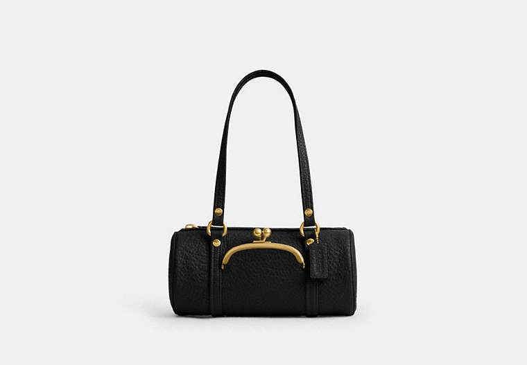 Kisslock Barrel Bag 28 - Brass/Black