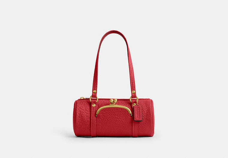 Kisslock Barrel Bag 28 - Brass/Poppy