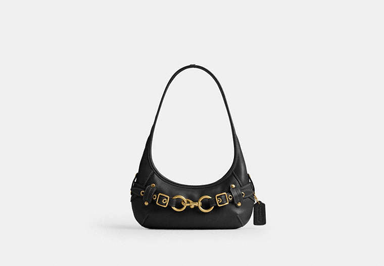 Belted Ergo Shoulder Bag 26 In Signature Jacquard - Brass/Black