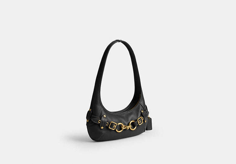 Belted Ergo Shoulder Bag 26 In Signature Jacquard - Brass/Black