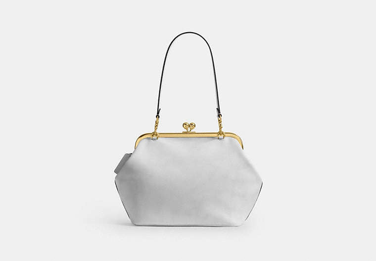Kisslock Frame Bag 27 In Loved Leather - Brass/Chalk