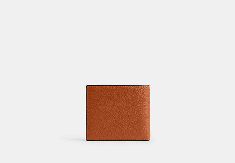 COACH®,Id Billfold Wallet,Leather,Bi Fold,Logo,Casual, Father's Day,Brown,Back View