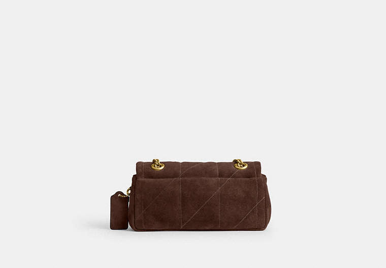 Tabby Shoulder Bag 20 With Pillow Quilting - Brass/Dark Chocolate