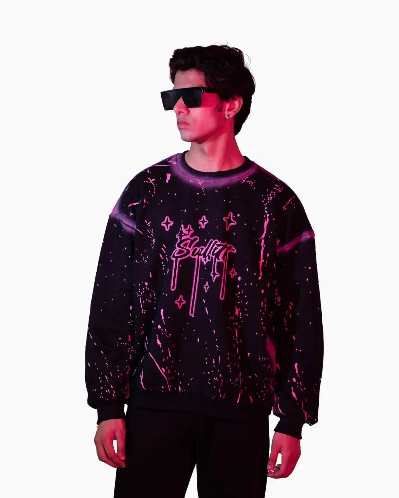 CHAOS PAINT BLACK SWEAT SHIRT