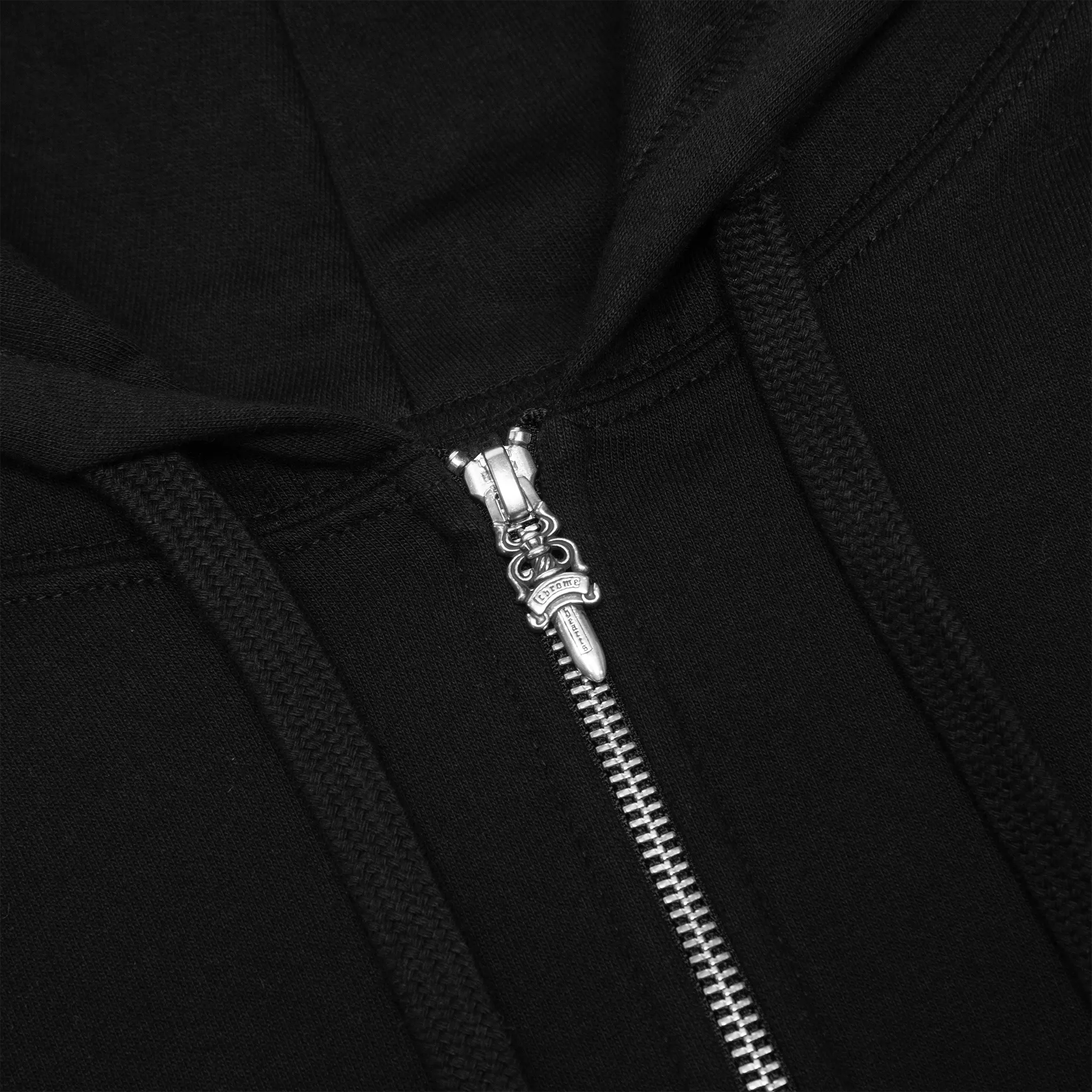 Chrome Hearts 1988 Script Logo Zip-Up Black Blue Hoodie
