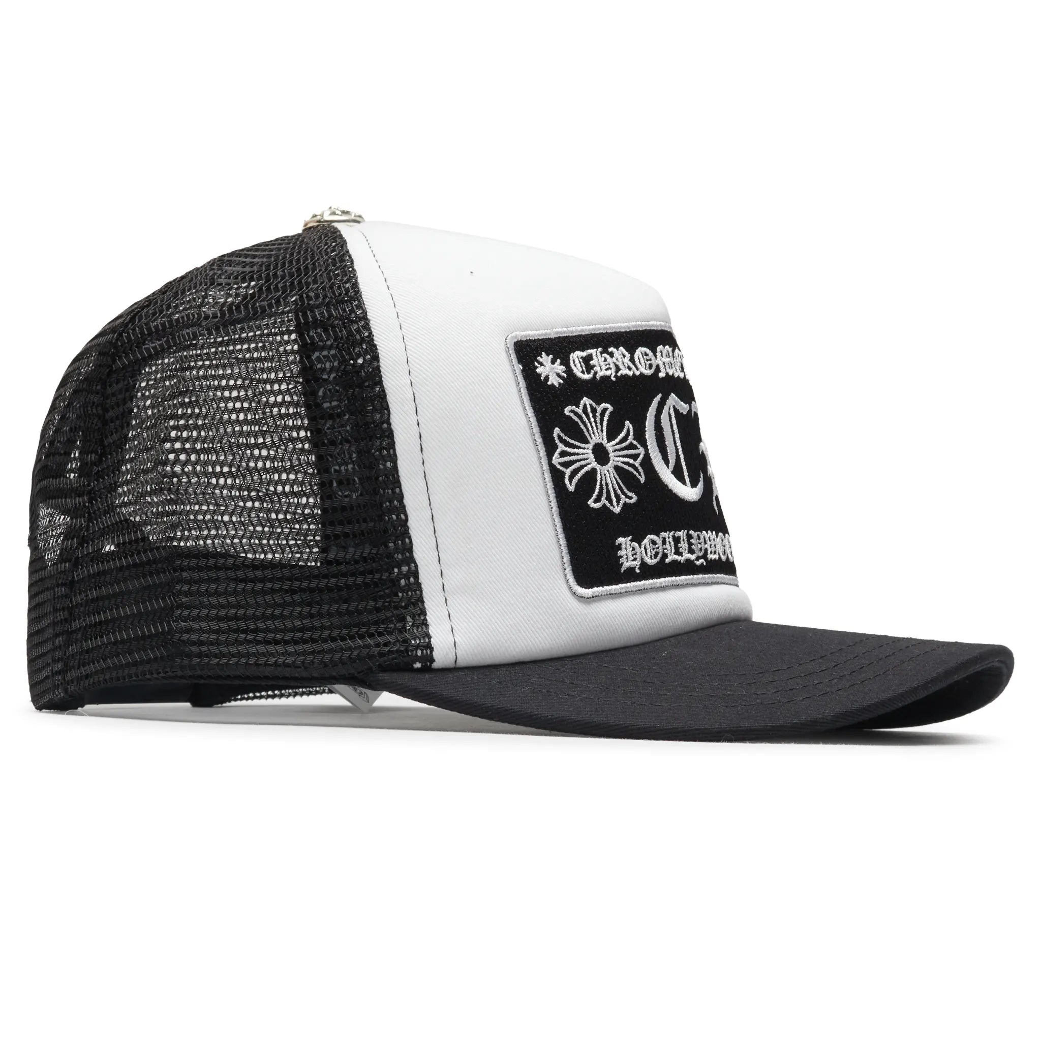 Chrome Hearts CH Hollywood White Black Trucker Cap