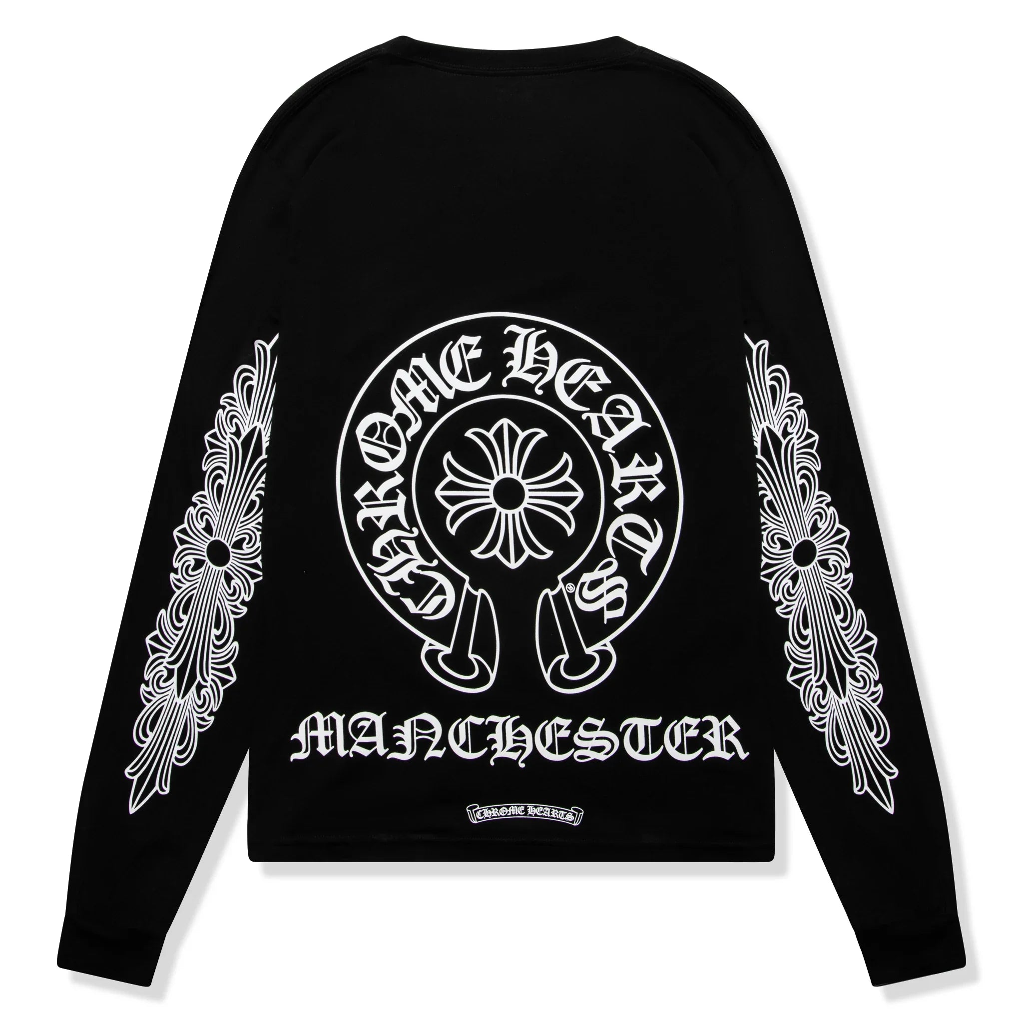 Chrome Hearts Manchester Exclusive Horse Shoe Pocket Logo L/S Black T Shirt