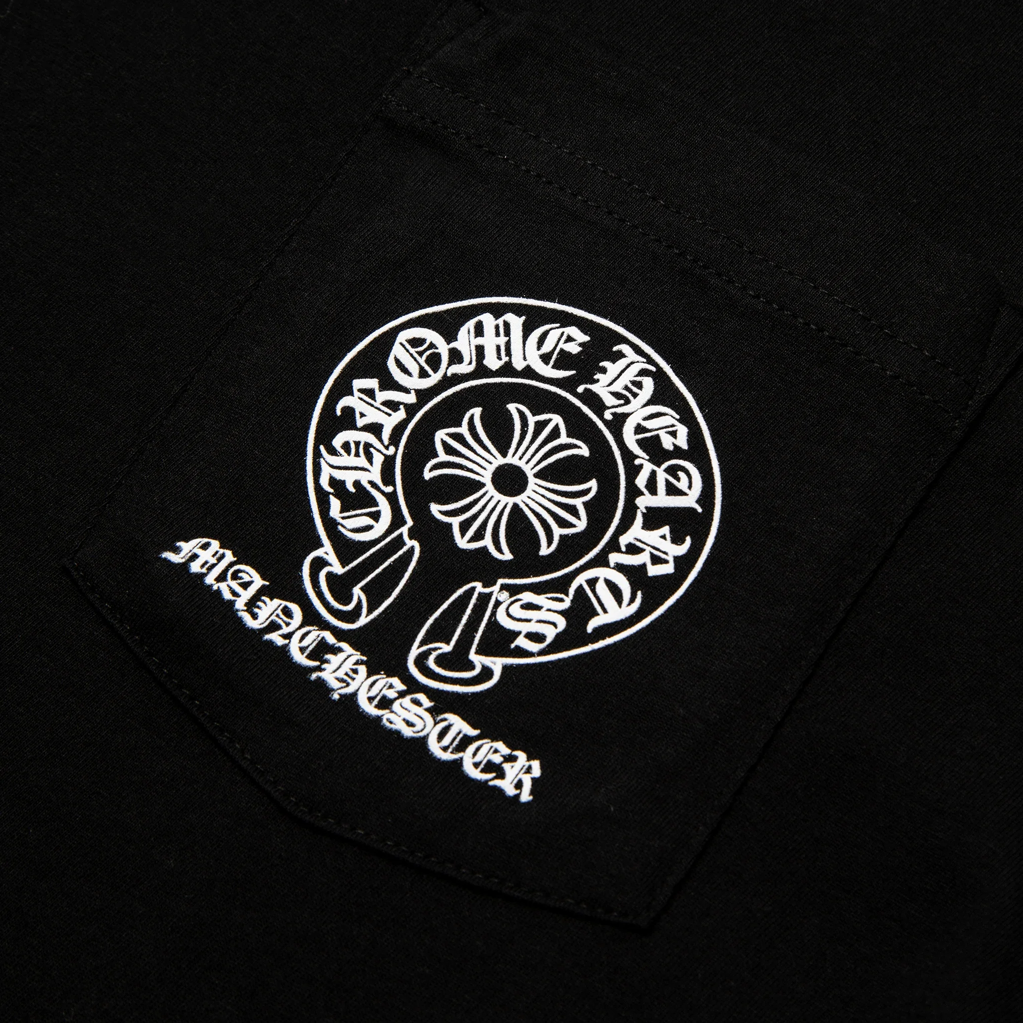 Chrome Hearts Manchester Exclusive Horse Shoe Pocket Logo L/S Black T Shirt