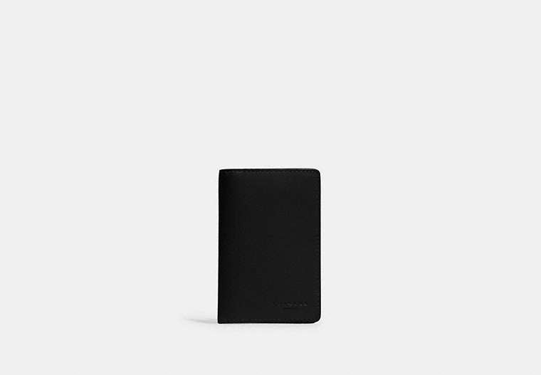 COACH®,Id Wallet,Leather,Bi Fold,Casual, Father's Day,Black,Front View