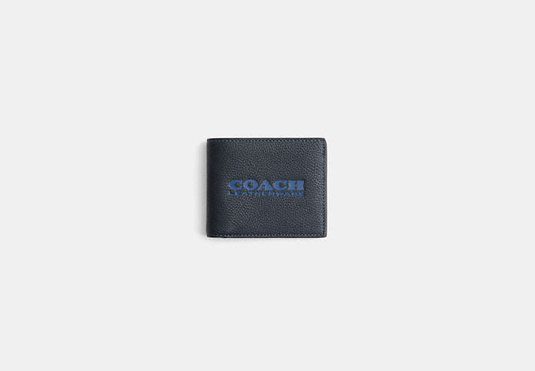 COACH®,Restored 3-In-1 Wallet,Leather,Bi Fold,Logo,Engraved Detail,Casual,Black,Front View