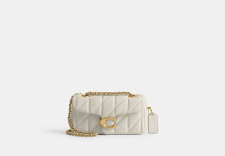 Tabby Shoulder Bag 20 With Pillow Quilting - Brass/Chalk