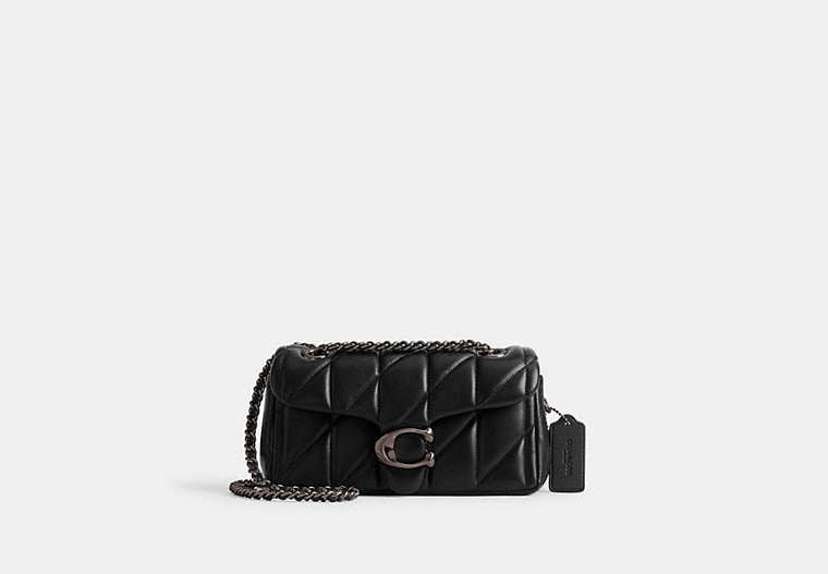 Tabby Shoulder Bag 20 With Pillow Quilting - Pewter/Black