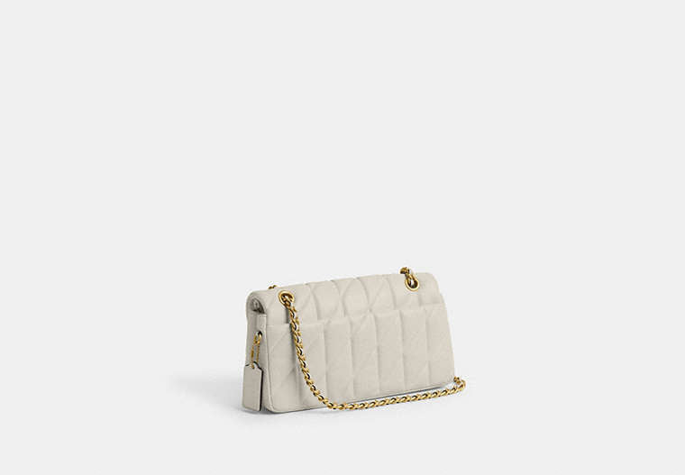 Tabby Shoulder Bag 26 With Pillow Quilting - Brass/Chalk