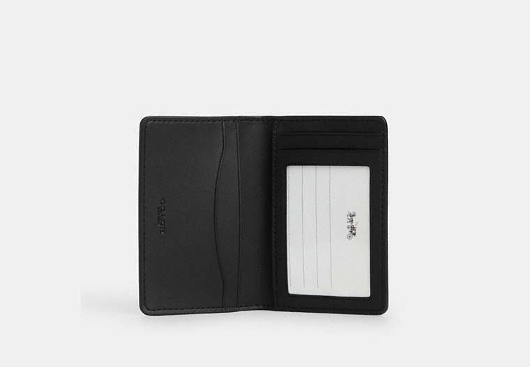 COACH®,Id Wallet In Signature Canvas,Bi Fold,Coin,Casual,Black,Inside View,Top View