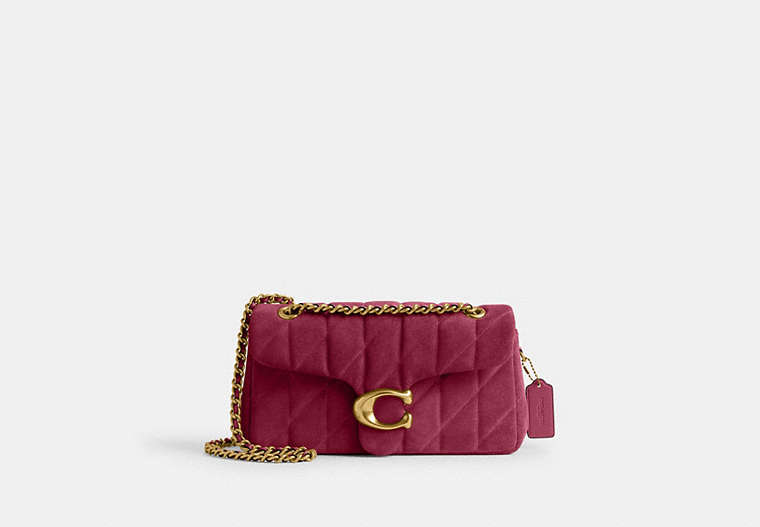 Tabby Shoulder Bag 26 With Pillow Quilting - Brass/Dark Fuchsia