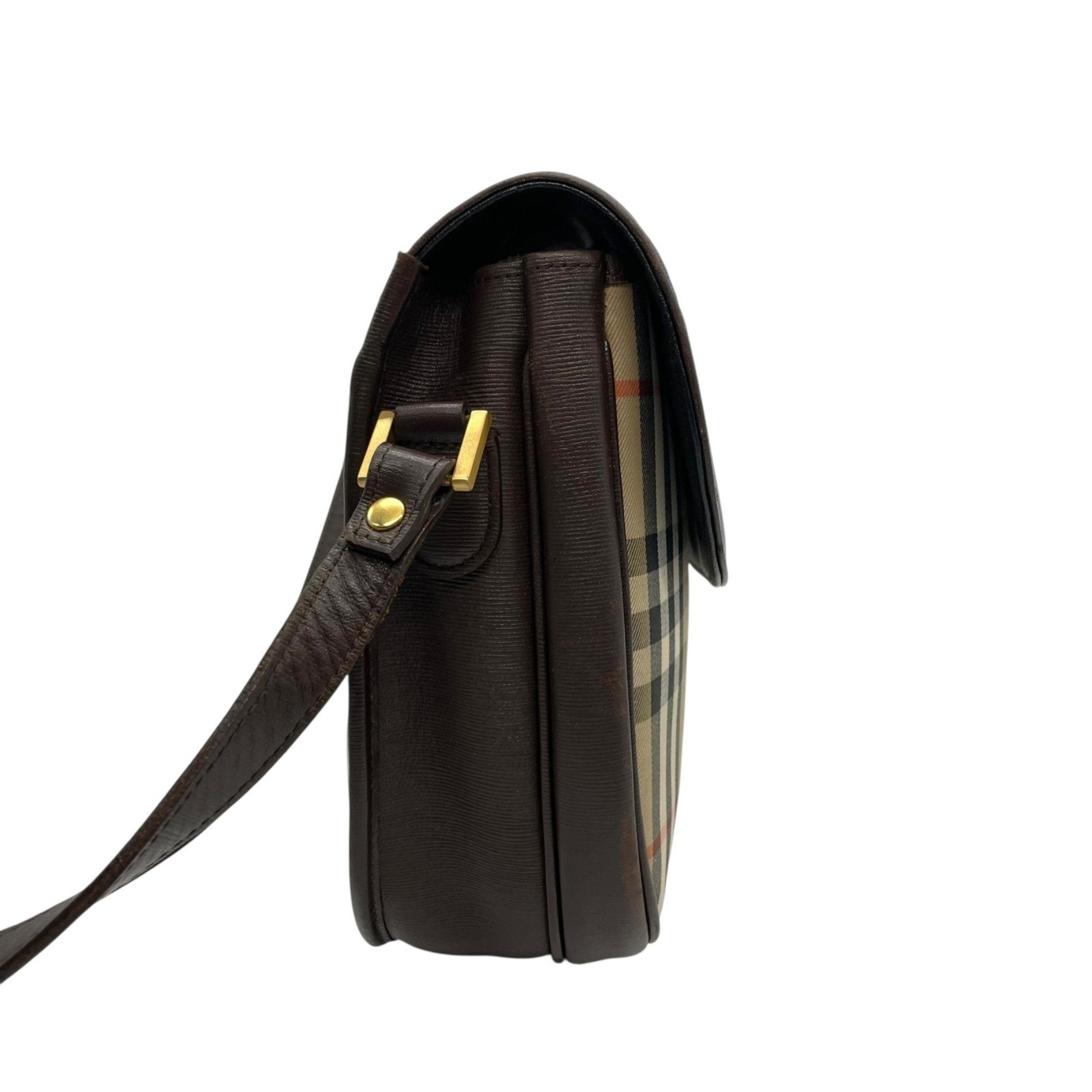 Burberry Canvas Leather Shoulder Bag (Pre-Owned)