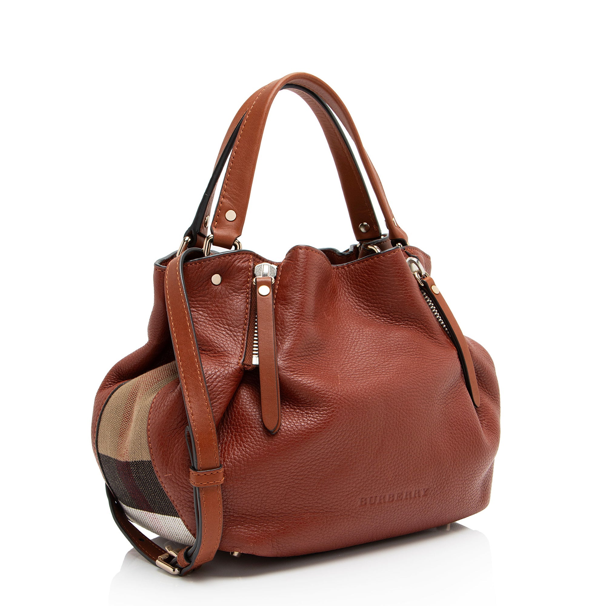 Burberry Calfskin House Check Maidstone Small Shoulder Bag