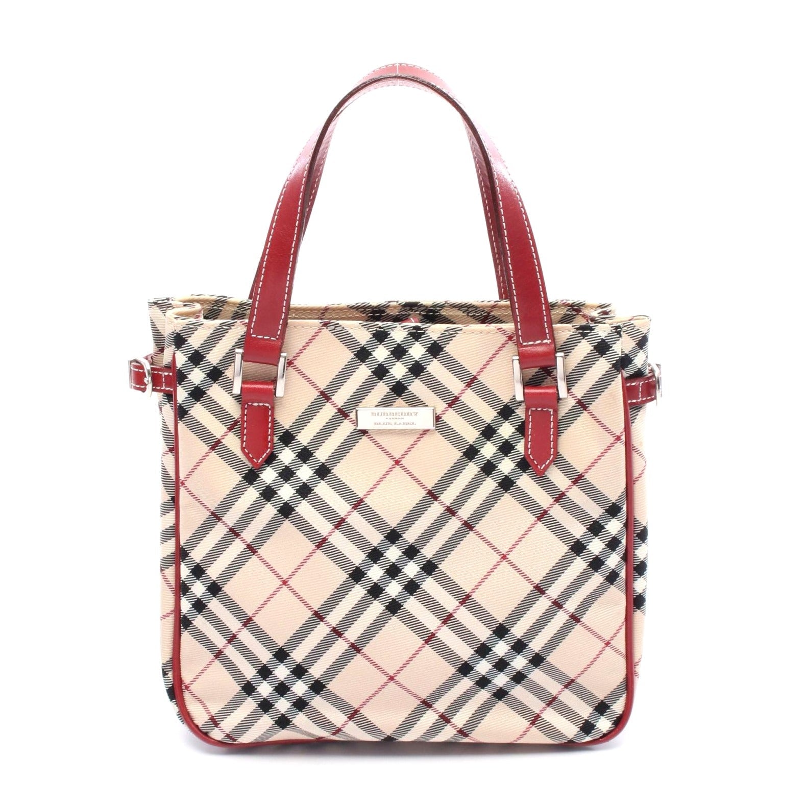 Burberry Nova Check Canvas Leather Handbag