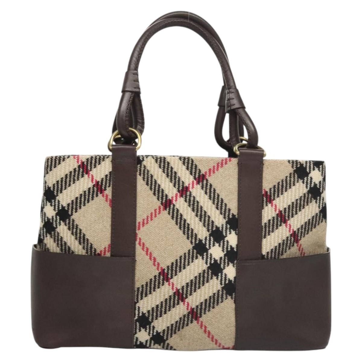 Burberry Nova Check Wool Tote Bag (Pre-Owned)