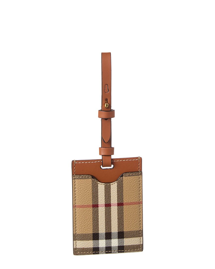 Burberry Vintage Check E-Canvas & Leather Luggage Tag