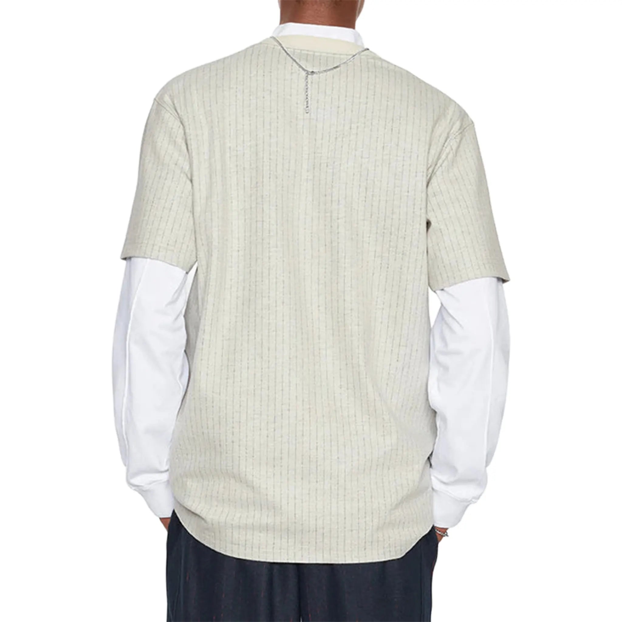 Dior Atelier Striped Chest Logo Grey T Shirt