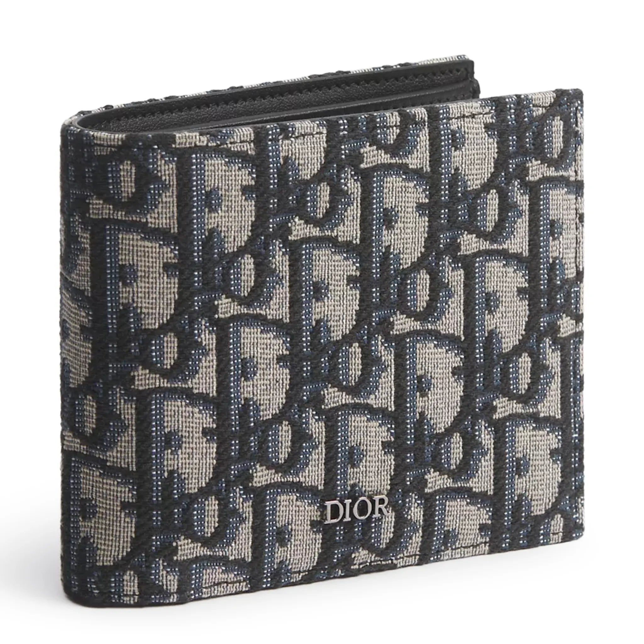 Dior Oblique Jacquard Beige and Black Bifold Wallet