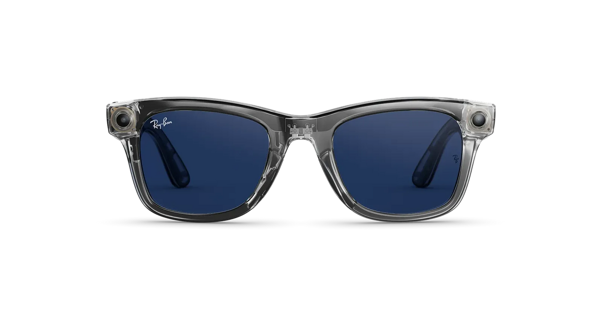 Ray-Ban Meta Shiny Transparent Grey Transitions Sapphire Wayfarer (Gen 2)